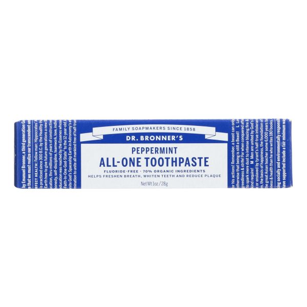Dr. Bronner's - Tpaste Peppermint Travel - Case of 12-1 OZ - Image 2