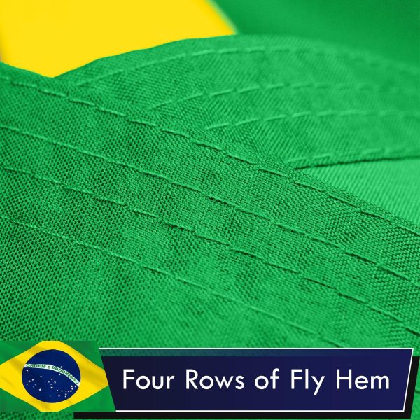 Brazil (Brazilian) Flag 75D Printed Polyester 3x5 Ft - Image 5