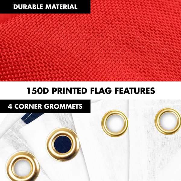 G128 Combo Pack: 6 Ft Tangle Free Aluminum Spinning Flagpole (Black) & Christian Flag 3x5 Ft, LiteWeave Pro Series Printed 150D Polyester, 4 Corner Brass Grommets | Pole with Flag Included - Image 4