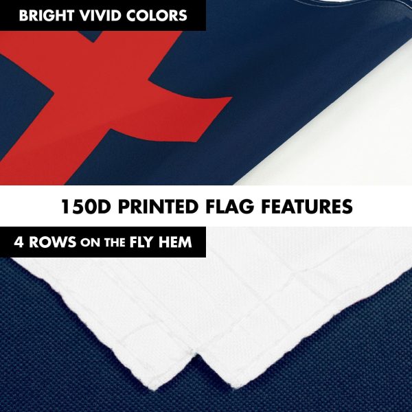 G128 Combo Pack: 6 Ft Tangle Free Aluminum Spinning Flagpole (Black) & Christian Flag 3x5 Ft, LiteWeave Pro Series Printed 150D Polyester, 4 Corner Brass Grommets | Pole with Flag Included - Image 5
