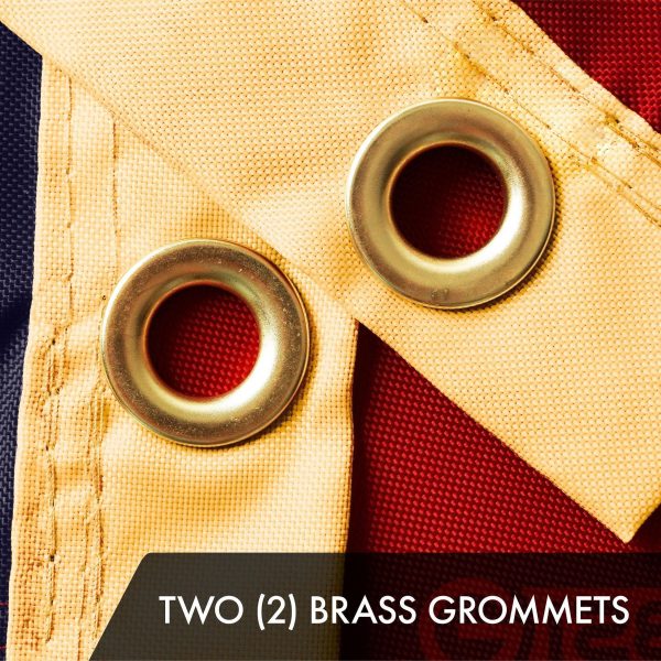 G128 Combo Pack: American USA Tea-Stained Flag 3x5 Ft & 1776 Tea-Stained Flag 3x5 Ft | Both ToughWeave Pro Series Embroidered 420D Polyester, Embroidered Design, Indoor/Outdoor, Brass Grommets - Image 3