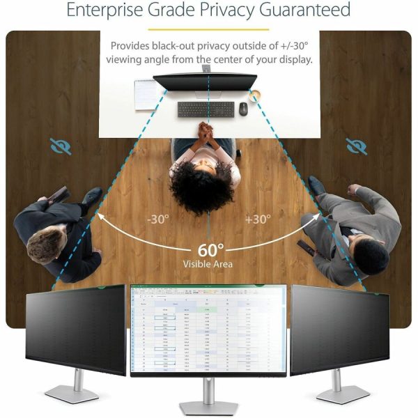 StarTech.com 28-inch 16:9 Computer Monitor Privacy Filter, Anti-Glare Privacy Screen w/51% Blue Light Reduction, +/- 30 deg. View Angle - Image 2