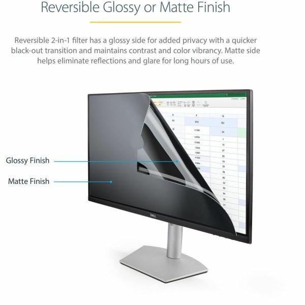 StarTech.com 28-inch 16:9 Computer Monitor Privacy Filter, Anti-Glare Privacy Screen w/51% Blue Light Reduction, +/- 30 deg. View Angle - Image 3