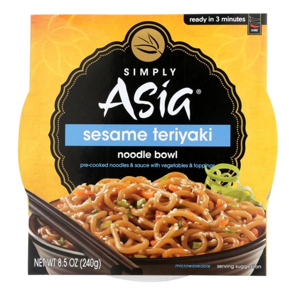 Simply Asia Sesame Teriyaki Noodle Bowl - Case of 6 - 8.5 oz. - Image 3