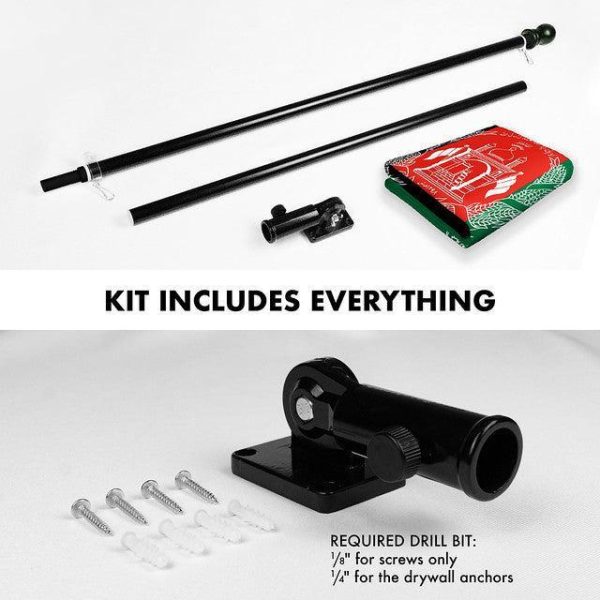 G128 Combo Pack: Flag Pole 6 FT Black Tangle Free & Afghanistan Afghan Flag 3x5 FT Printed 150D Polyester - Image 2