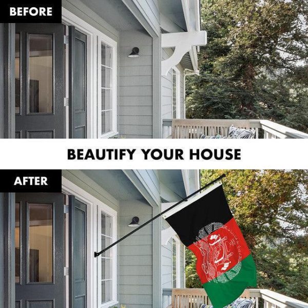 G128 Combo Pack: Flag Pole 6 FT Black Tangle Free & Afghanistan Afghan Flag 3x5 FT Printed 150D Polyester - Image 3