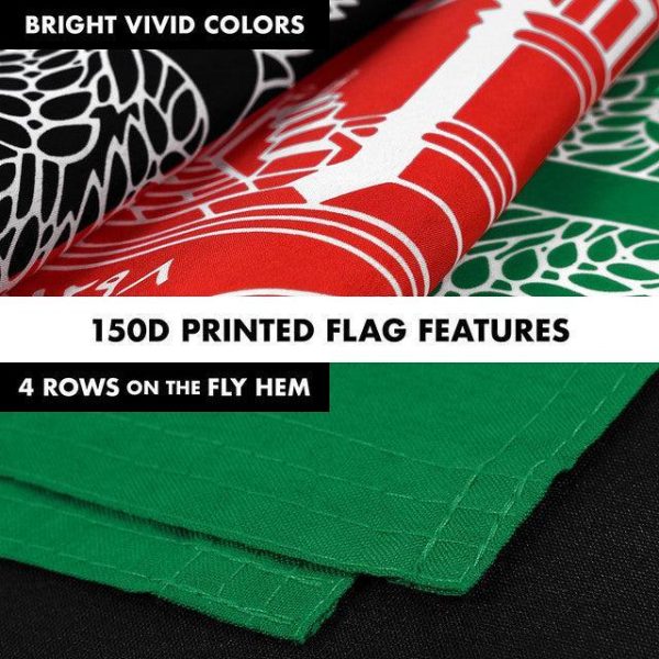 G128 Combo Pack: Flag Pole 6 FT Black Tangle Free & Afghanistan Afghan Flag 3x5 FT Printed 150D Polyester - Image 5