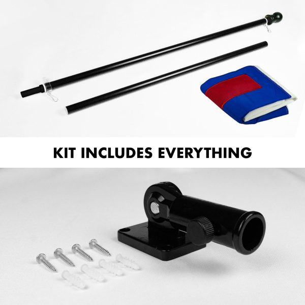 G128 Combo Pack: 5 Ft Tangle Free Aluminum Spinning Flagpole (Black) & Christian Flag 2.5x4 Ft, ToughWeave Series Embroidered 300D Polyester | Pole with Flag Included - Image 2
