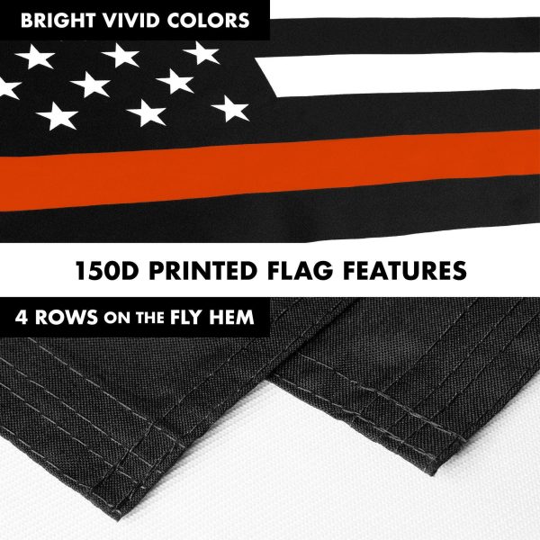 G128 Combo Pack: Flag Pole 6 FT Silver Tangle Free & Thin Orange Line Flag 3x5 FT Brass Grommets Printed Polyester (Flag Included) Aluminum Flag Pole - Image 5