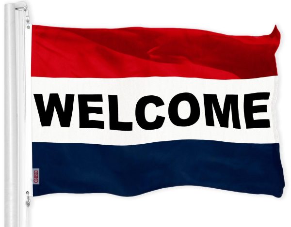 G128 Combo Pack: USA American Flag 3x5 Ft 150D Printed Stars & Welcome Flag 3x5 Ft 150D Printed - Image 2