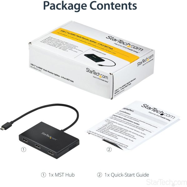 StarTech.com 3-Port USB-C Multi-Monitor Adapter, Type-C to 3x HDMI MST Hub, Triple 1080p HDMI Laptop Display Extender / Splitter, Windows - Image 7