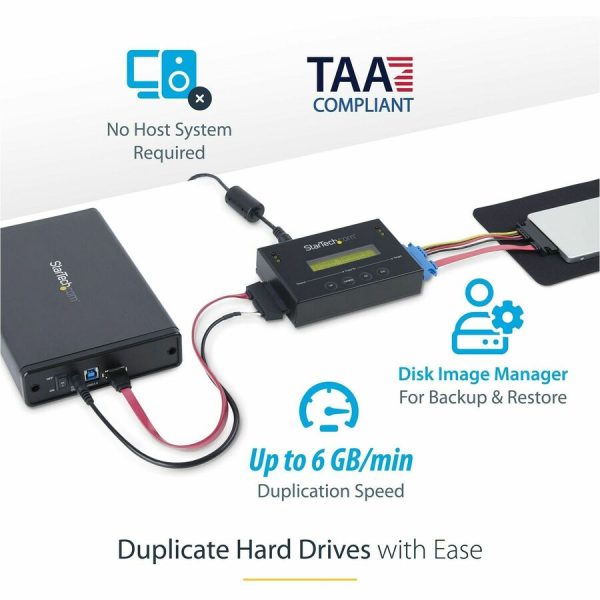 StarTech.com 1:1 Standalone Hard Drive Duplicator with Disk Image Library Manager for Backup & Restore, HDD/SSD Cloner - Image 6