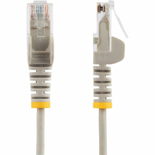 StarTech.com 5ft Gray Slim CAT6 Ethernet Cable, Slim Snagless RJ45, UTP, LSZH, 28AWG Bare Copper, Slim Network Patch Cord, Fluke Tested - Image 2