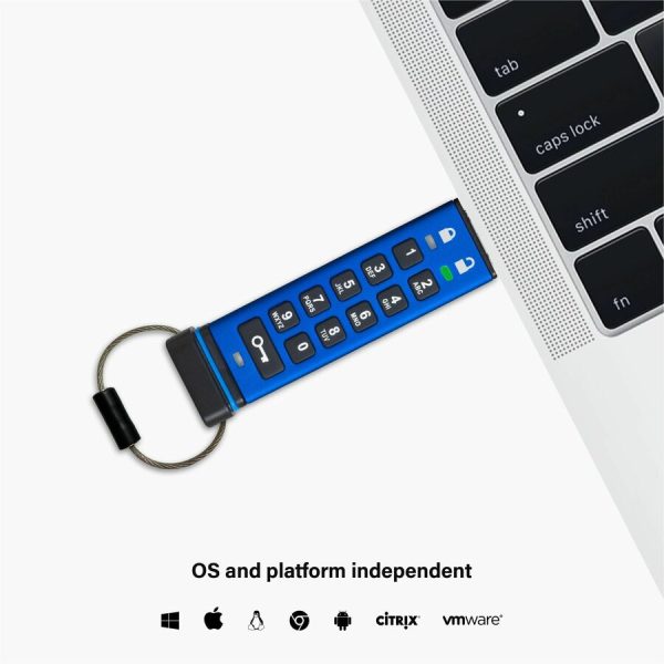 iStorage datAshur PRO 16 GB | Secure Flash Drive | FIPS 140-2 Level 3 Certified | Password protected | Dust/Water Resistant | IS-FL-DA3-256-16 - Image 2
