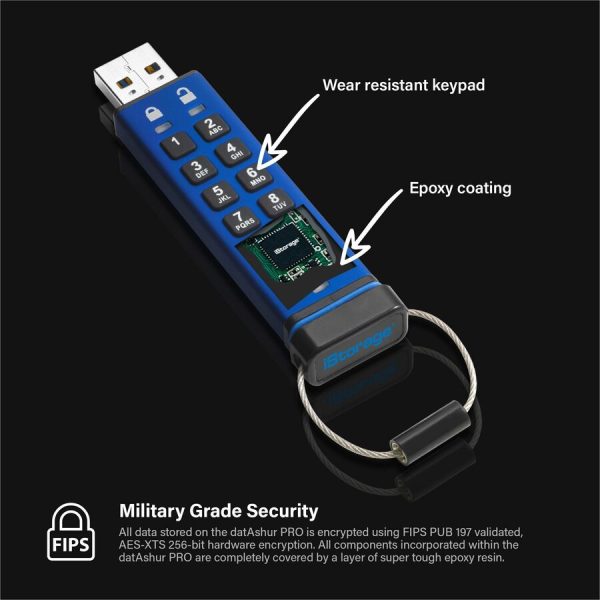 iStorage datAshur PRO 16 GB | Secure Flash Drive | FIPS 140-2 Level 3 Certified | Password protected | Dust/Water Resistant | IS-FL-DA3-256-16 - Image 5