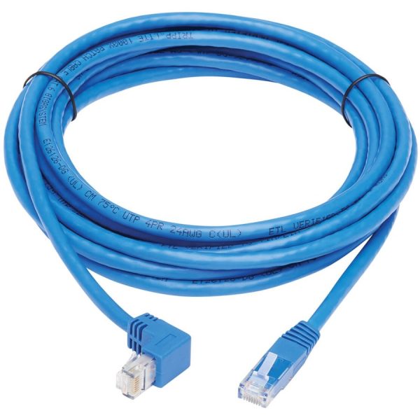 Eaton Tripp Lite Series Down-Angle Cat6 Gigabit Molded UTP Ethernet Cable (RJ45 Right-Angle Down M to RJ45 M), Blue, 20 ft. (6.09 m) - Image 2