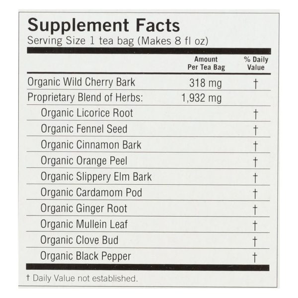 Yogi Organic Throat Comfort Herbal Tea Caffeine Free - 16 Tea Bags - Case of 6 - Image 2