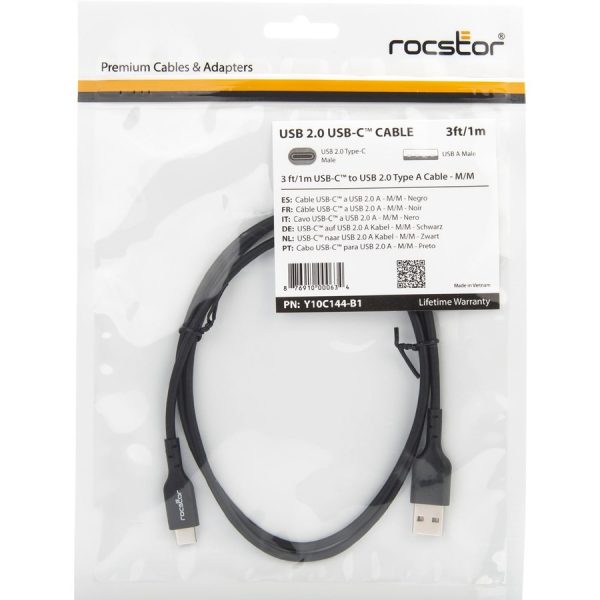 Rocstor Premium USB-C to USB-A Cable (3ft) - M/M - USB Type-C to USB Type-A Cable - Image 6