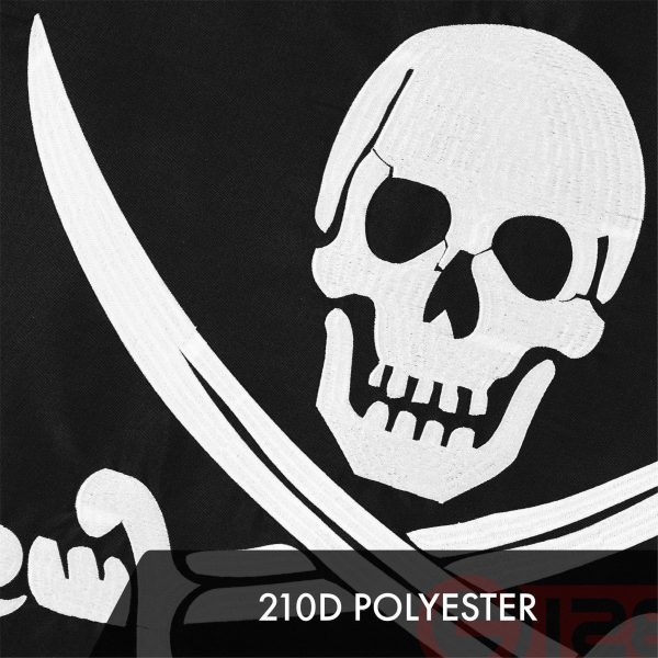 G128 2 Pack: Pirate Jolly Roger Swords Flag | 16x24 In | ToughWeave Series Embroidered 300D Polyester | Novelty Flag, Embroidered Design, Indoor/Outdoor, Brass Grommets - Image 4