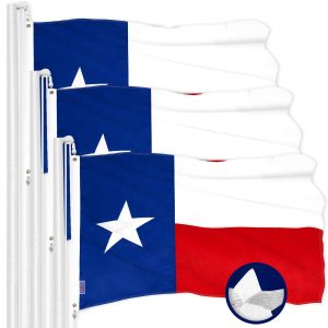 G128 3 Pack: Texas TX State Flag | 4x6 Ft | ToughWeave Series Embroidered 300D Polyester | Embroidered Design, Indoor/Outdoor, Brass Grommets