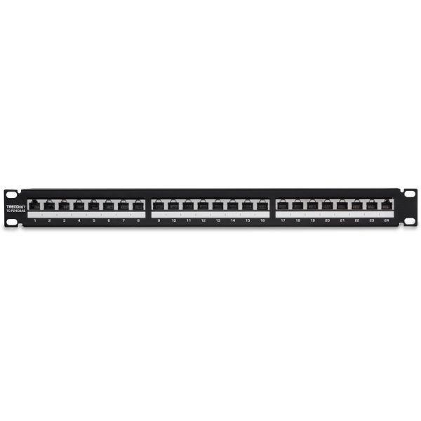 TRENDnet 24-Port Cat6A Shielded Patch Panel, 1U 19" Metal Housing, 10G Ready, Cat5e,Cat6,Cat6A Compatible, Cable Management, Color-Coded Labeling for T568A and T568B Wiring, Black, TC-P24C6AS - Image 4