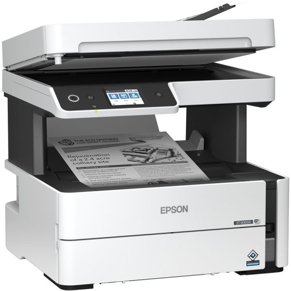 Epson WorkForce ST-M3000 Monochrome Multifunction Supertank Printer. Cartridge Free MFP with ADF & Fax Inkjet copier/Fax/Scanner-1200x2400 dpi Print-Automatic Duplex Print-1200 dpi Optical Scan-20 ppm-Up to 23k pages of ink-Wireless LAN - Image 8