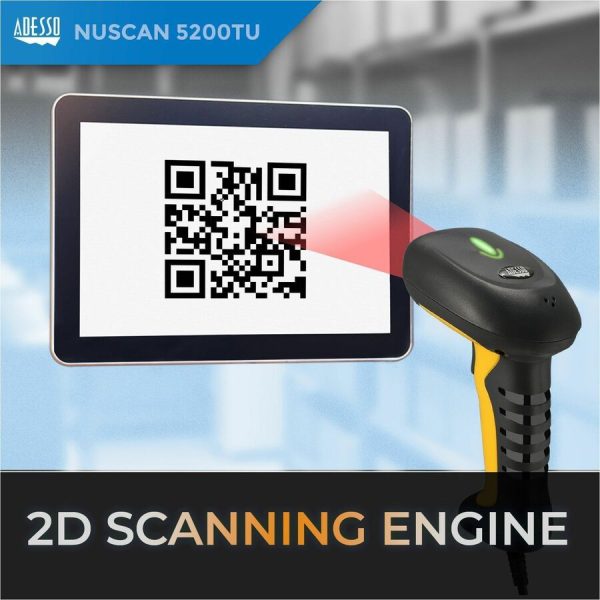 Adesso NuScan 5200TU- Antimicrobial & Waterproof 2D Barcode Scanner - Image 6