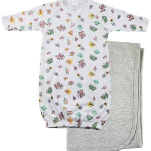 Print Infant Gown And Recieving Blanket Cs_0103