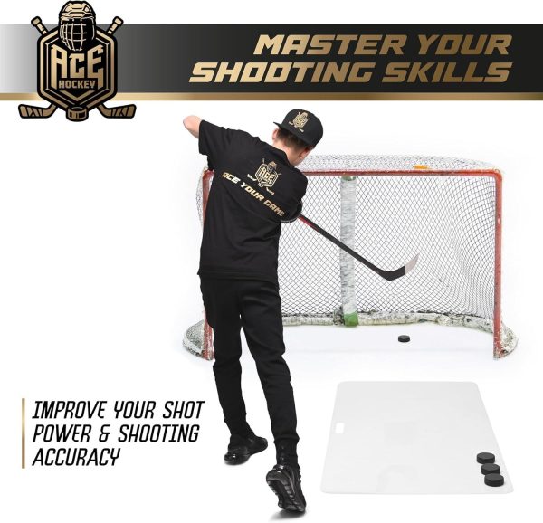 Shooting Pad 24  x 48    Synthetic Ice Mat 8 Sqft   Practice Shooting Stickhandling Passing Skills on Hockey Pad   Easy to Carry Shooting Mat   Shoot Like on Real Ice 2nd Generation - Image 3