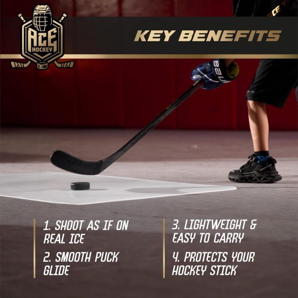 Shooting Pad 24  x 48    Synthetic Ice Mat 8 Sqft   Practice Shooting Stickhandling Passing Skills on Hockey Pad   Easy to Carry Shooting Mat   Shoot Like on Real Ice 2nd Generation - Image 4