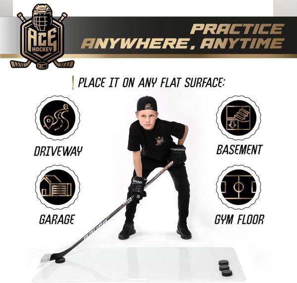 Shooting Pad 24  x 48    Synthetic Ice Mat 8 Sqft   Practice Shooting Stickhandling Passing Skills on Hockey Pad   Easy to Carry Shooting Mat   Shoot Like on Real Ice 2nd Generation - Image 5
