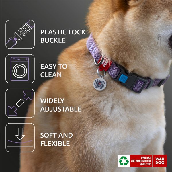 Reflective Cotton Dog Collar Eco Friendly Alt to Nylon Collar for Small Medium and Large Dogs   Pet Collar with QR ID Tag   Puppy Collar for Large Breed Dogs   Adjustable Male Female Dog Collar - Image 4