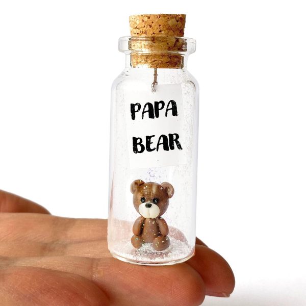 Gifts for Dad   Personalized Present for Dads Birthday   Classy Decorative Presents for Father   Future Dad Gift (Brown Bear   Papa Bear Message Bottle )