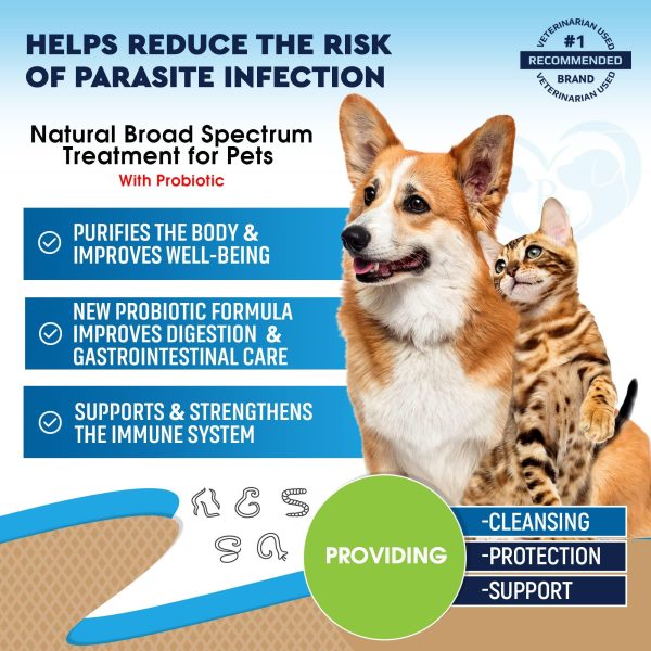 Cats & Dogs Natural Worm Treatment with Probiotic & Liquid Herbal Medicine   Prevention Medication & Supplement Drops for Kitten and Puppies   for Daily Use with Pet Food   Made in USA - Image 3
