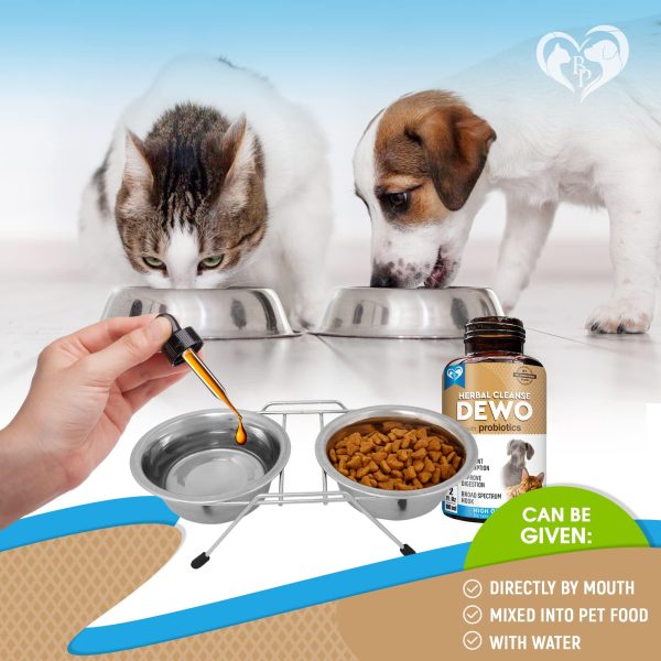 Cats & Dogs Natural Worm Treatment with Probiotic & Liquid Herbal Medicine   Prevention Medication & Supplement Drops for Kitten and Puppies   for Daily Use with Pet Food   Made in USA - Image 5