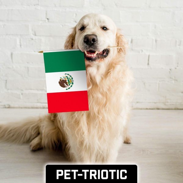 G128 24 Pack Handheld Mexico Mexican Stick Flags | 12x18 In | Printed 150D Polyester, Country Flag, Solid Wooden Stick, Spear Gold Tip - Image 7