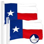 G128 2 Pack: Texas TX State Flag | 20x30 In | ToughWeave Series Embroidered 300D Polyester | Embroidered Design, Indoor/Outdoor, Brass Grommets
