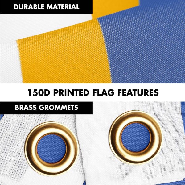 G128 Combo Pack: 6 Ft Tangle Free Spinning Flagpole (Black) & Minnesota Flag 3x5 Ft Printed 150D Polyester, Brass Grommets (Flag Included) Aluminum Flag Pole - Image 4