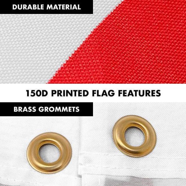 G128 Combo Pack: 6 Feet Tangle Free Spinning Flagpole (Silver) Washington DC Capital Flag 3x5 ft Printed 150D Brass Grommets (Flag Included) Aluminum Flag Pole - Image 4