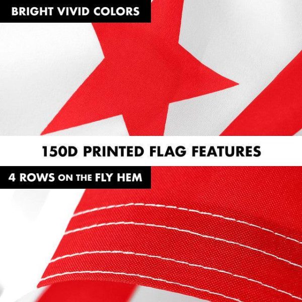 G128 Combo Pack: 6 Feet Tangle Free Spinning Flagpole (Silver) Washington DC Capital Flag 3x5 ft Printed 150D Brass Grommets (Flag Included) Aluminum Flag Pole - Image 5