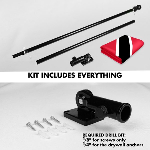 G128 Combo Pack: 6 Ft Tangle Free Aluminum Spinning Flagpole (Black) & Trinidad and Tobago Flag 3x5 Ft, LiteWeave Pro Series Printed 150D Polyester | Pole with Flag Included - Image 2