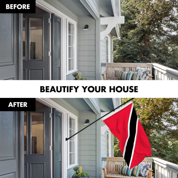 G128 Combo Pack: 6 Ft Tangle Free Aluminum Spinning Flagpole (Black) & Trinidad and Tobago Flag 3x5 Ft, LiteWeave Pro Series Printed 150D Polyester | Pole with Flag Included - Image 3