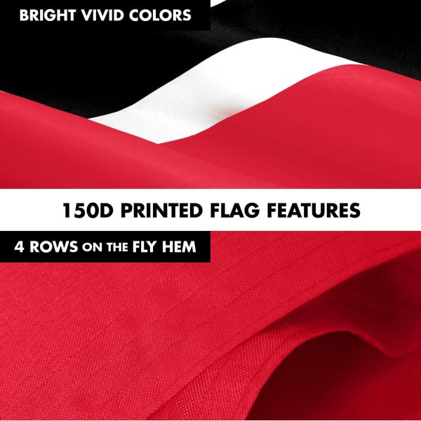 G128 Combo Pack: 6 Ft Tangle Free Aluminum Spinning Flagpole (Black) & Trinidad and Tobago Flag 3x5 Ft, LiteWeave Pro Series Printed 150D Polyester | Pole with Flag Included - Image 5