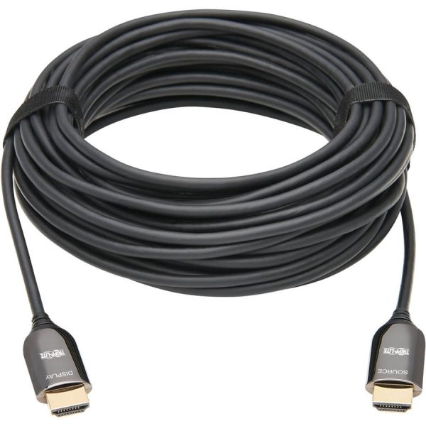 Eaton Tripp Lite Series 8K HDMI Plenum-Rated Fiber Active Optical Cable (AOC) - 8K UHD @ 60 Hz, HDR, M/M, Black, 15 m (49 ft.) - Image 2