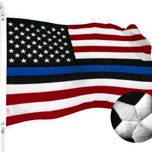 G128 Blue Lives Matter Flag Police Flag Embroidered 2.5x4 FT Spun Polyester