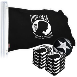 G128 POW MIA Flag 4x6 FT 10-Pack Embroidered Spun Polyester