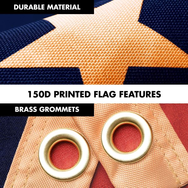 G128 Combo Pack: 6 Ft Tangle Free Aluminum Spinning Flagpole (Black) & American USA Tea-Stained Flag 3x5 Ft, LiteWeave Pro Series Printed 300D Polyester | Pole with Flag Included - Image 4
