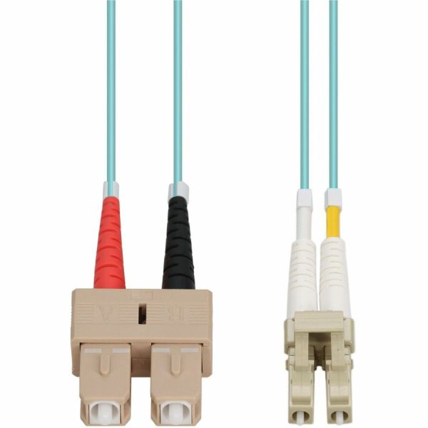 AddOn 3m LC (Male) to SC (Male) Aqua OM4 Duplex Fiber OFNR (Riser-Rated) Patch Cable