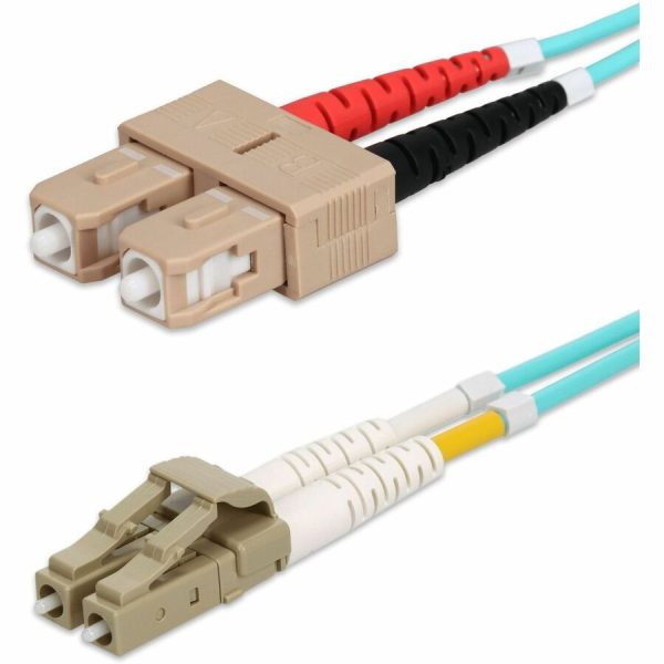 AddOn 3m LC (Male) to SC (Male) Aqua OM4 Duplex Fiber OFNR (Riser-Rated) Patch Cable - Image 2