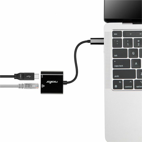 Rocstor Premium USB-C to Gigabit Ethernet with USB-C 100W Power Delivery PD 3.0 Adapter - Image 2